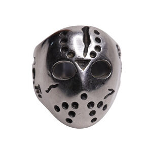 Jason Voorhees Friday The 13th Stainless Steel Mask Ring Size 8.5